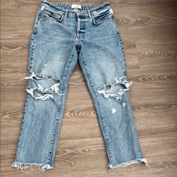Free People Distressed Blue Jeans - Picture 1 of 3